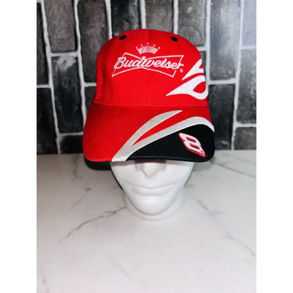 Dale Earnhardt Jr. Hat Winners Circle Nascar Number 8 Budweiser Crown Hat Red - Picture 2 of 11